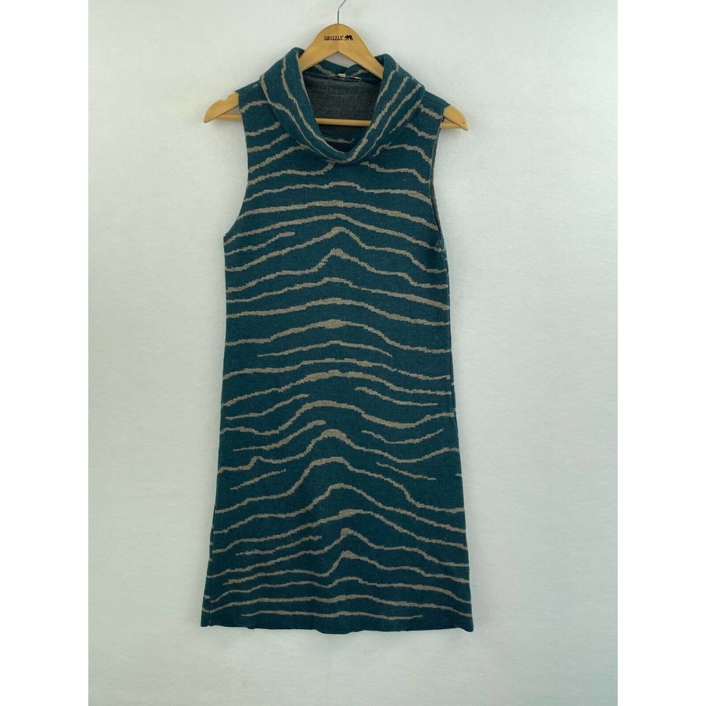 Elisabetta Small Sweater Dress Green Wool Blend Cowl Sleeveless Italy A14-13